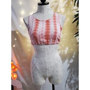 a.n.a Tie Dye Cropped Bralette Keyhole Neck Sleeveless Top Womens Size S Hippie